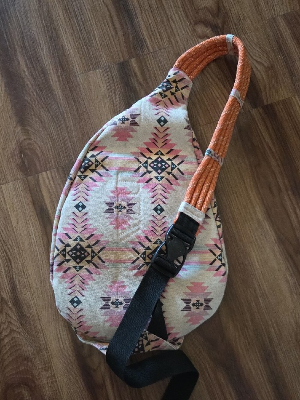Kavu Pink Aztec Canvas Backpack with Blue Logo - Picture 3 of 6